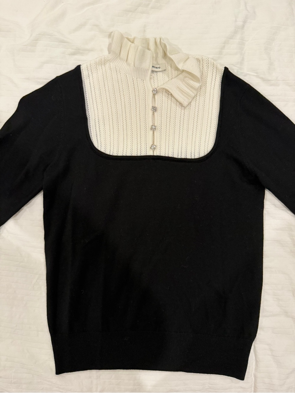 Sandro Women’s Black and White Sweater